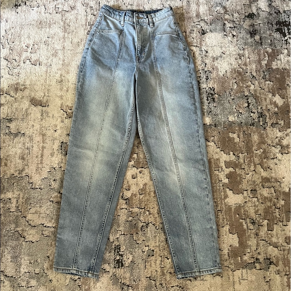 Denim straight legged jeans